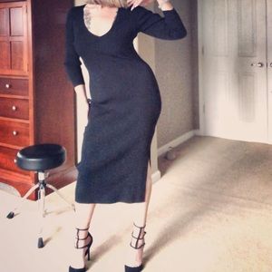 Babaton ribknit bodycon dress, sz M